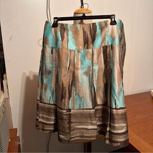 Skirt Spring Summer Cotton A-line Short Yoke Pleats Lined Side Zipper Size 12